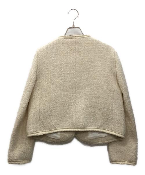 THE CLASSE DoCLASSE（ザクラス ドゥクラッセ）THE CLASSE DoCLASSE (ザクラス ドゥクラッセ) ノーカラージャケット ベージュ サイズ:11 未使用品の古着・服飾アイテム