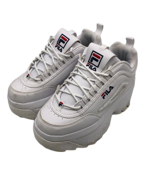 FILA（フィラ）FILA (フィラ) ハイカット厚底スニーカー ホワイト サイズ:23.5cmの古着・服飾アイテム
