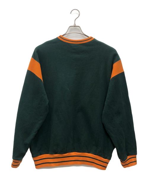KEBOZ（ケボズ）KEBOZ (ケボズ) ICON BOW SWEAT CREWNECK グリーン×オレンジ サイズ:Lの古着・服飾アイテム