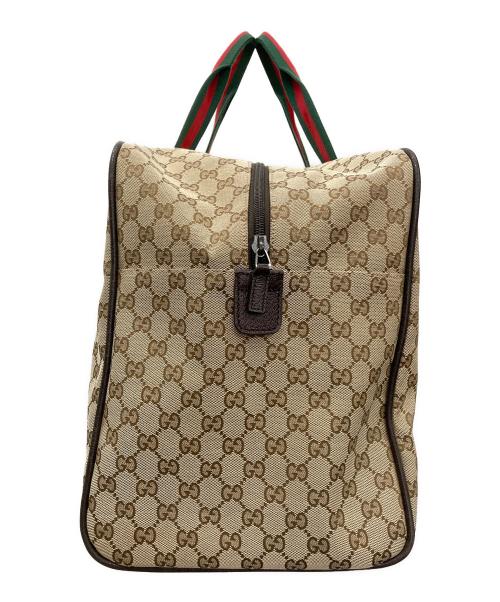 GUCCI（グッチ）GUCCI (グッチ) シェリーラインボストンバッグ ベージュ×ダークブラウンの古着・服飾アイテム