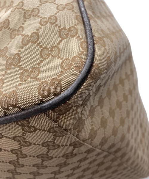 GUCCI（グッチ）GUCCI (グッチ) シェリーラインボストンバッグ ベージュ×ダークブラウンの古着・服飾アイテム