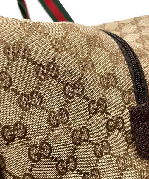 GUCCI（グッチ）GUCCI (グッチ) シェリーラインボストンバッグ ベージュ×ダークブラウンの古着・服飾アイテム