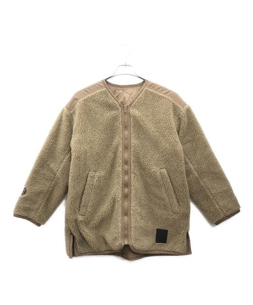 H.A.K（ハク）H.A.K (ハク) ROYAL NAVY (ロイヤルネイビー) ボア＆ナイロンスターキルティングリバーシブルブルゾン ベージュ サイズ:1の古着・服飾アイテム