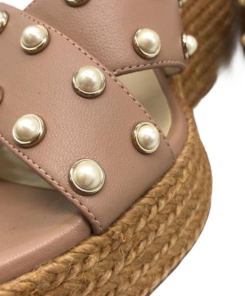 JIMMY CHOO（ジミーチュウ）JIMMY CHOO (ジミーチュウ) Dellena100　ウェッジソールサンダル ベージュ×ピンク サイズ:36の古着・服飾アイテム