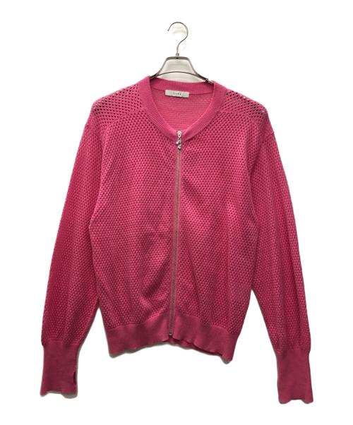 jieda（ジエダ）Jieda (ジエダ) メッシュジップカーディガン ショッキングピンク サイズ:2の古着・服飾アイテム
