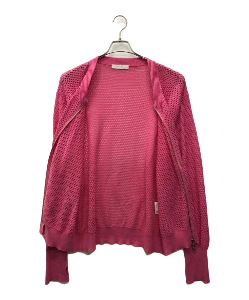 jieda（ジエダ）Jieda (ジエダ) メッシュジップカーディガン ショッキングピンク サイズ:2の古着・服飾アイテム