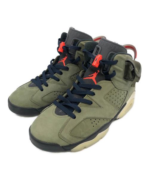 Travis Scott × Nike（トラヴィススコット×ナイキ）Travis Scott × Nike (トラヴィススコット×ナイキ) NIKE AIR JORDAN 6 RETRO カーキ サイズ:27.0の古着・服飾アイテム