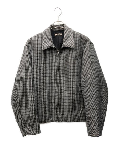 AURALEE（オーラリー）AURALEE (オーラリー) ダブルフェイスチェックジップブルゾン グレー サイズ:3の古着・服飾アイテム