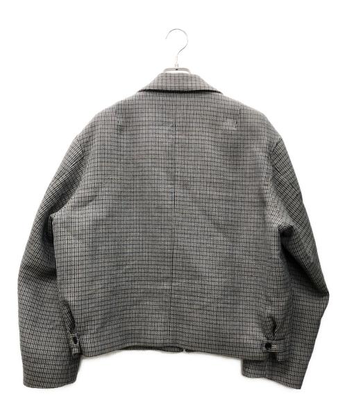 AURALEE（オーラリー）AURALEE (オーラリー) ダブルフェイスチェックジップブルゾン グレー サイズ:3の古着・服飾アイテム