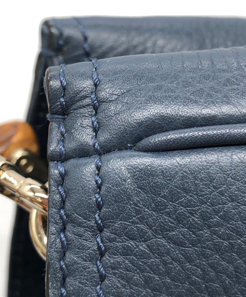 GUCCI（グッチ）GUCCI (グッチ) バンブーショッパースモールバッグ ネイビーの古着・服飾アイテム