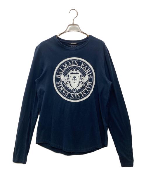 BALMAIN（バルマン）BALMAIN (バルマン) 長袖Tシャツ ネイビー サイズ:Mの古着・服飾アイテム