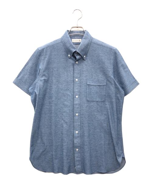 MACKINTOSH LONDON（マッキントッシュ ロンドン）MACKINTOSH LONDON (マッキントッシュ ロンドン) デニムライクジャージ半袖シャツ ブルー サイズ:Lの古着・服飾アイテム