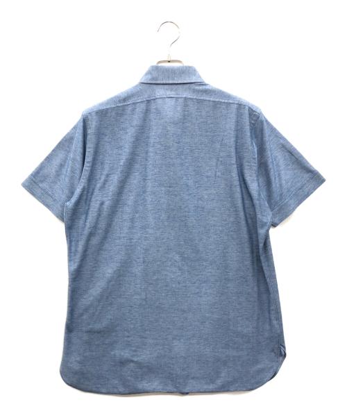 MACKINTOSH LONDON（マッキントッシュ ロンドン）MACKINTOSH LONDON (マッキントッシュ ロンドン) デニムライクジャージ半袖シャツ ブルー サイズ:Lの古着・服飾アイテム