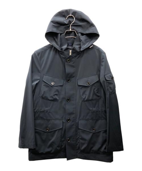 MACKINTOSH LONDON（マッキントッシュ ロンドン）MACKINTOSH LONDON (マッキントッシュ ロンドン) 3レイヤーポリエステルフーデットブルゾン ネイビー サイズ:40の古着・服飾アイテム