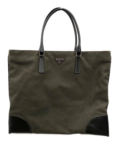 PRADA（プラダ）PRADA (プラダ) トートバッグ カーキの古着・服飾アイテム