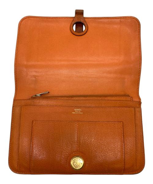 HERMES（エルメス）HERMES (エルメス) 長財布 オレンジの古着・服飾アイテム