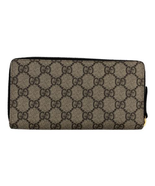 GUCCI（グッチ）GUCCI (グッチ) ラウンドジップウォレット ブラック×ベージュの古着・服飾アイテム