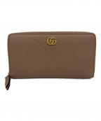 GUCCIグッチ）の古着「ラウンドジップウォレット」｜ベージュ