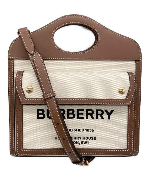 BURBERRY（バーバリー）BURBERRY (バーバリー) ミニポケットバッグ ベージュ×ブラウンの古着・服飾アイテム