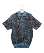WACKO MARIAワコマリア）の古着「ニットポロシャツ」｜スカイブルー×オレンジ