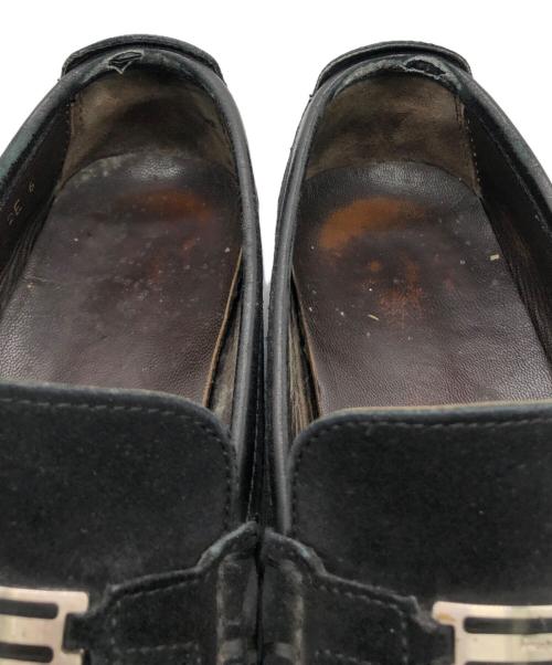 Salvatore Ferragamo（サルヴァトーレ フェラガモ）Salvatore Ferragamo (サルヴァトーレ フェラガモ) スウェードシューズ ブラック サイズ:2E　6の古着・服飾アイテム