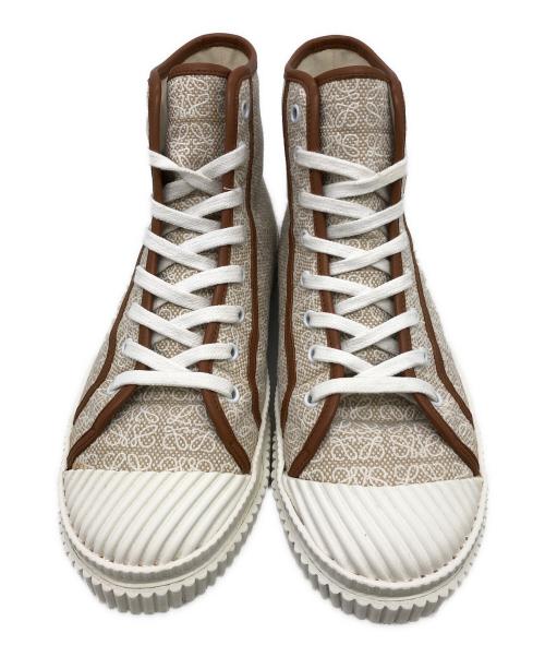 LOEWE（ロエベ）LOEWE (ロエベ) anagram HIGH TOP SNAKERS ベージュ サイズ:40の古着・服飾アイテム