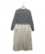 SHIPSシップス）の古着「切替ワンピース」｜グレー×ホワイト
