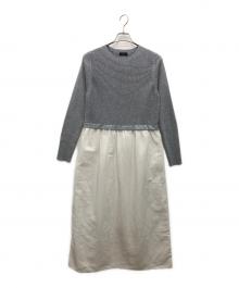 SHIPS（シップス）の古着「切替ワンピース」｜グレー×ホワイト
