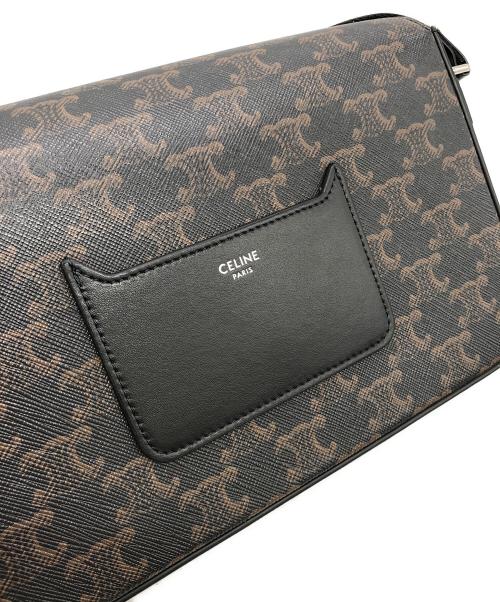 CELINE（セリーヌ）CELINE (セリーヌ) フラップ メッセンジャー バッグ / トリオンフキャンバス＆カーフスキン ブラックの古着・服飾アイテム