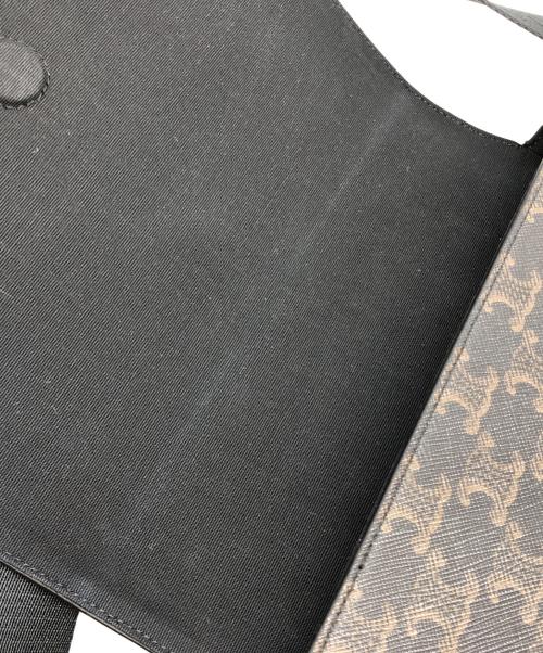 CELINE（セリーヌ）CELINE (セリーヌ) フラップ メッセンジャー バッグ / トリオンフキャンバス＆カーフスキン ブラックの古着・服飾アイテム