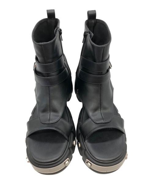 ellno loset（エルノロゼット）Ellno Loset (エルノロゼット) メタルプレートブーツサンダル ブラック サイズ:LLの古着・服飾アイテム