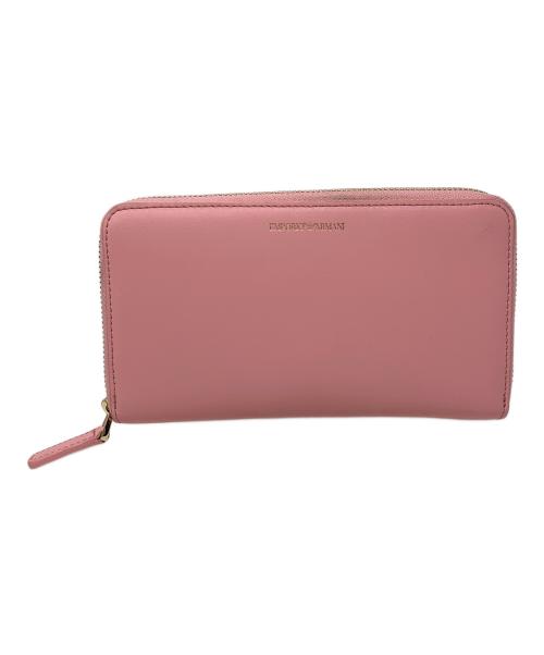 EMPORIO ARMANI（エンポリオアルマーニ）EMPORIO ARMANI (エンポリオアルマーニ) ラウンドファスナー財布 ピンク サイズ:実寸サイズにてご確認ください。の古着・服飾アイテム