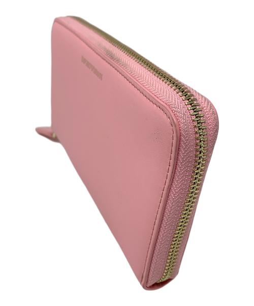 EMPORIO ARMANI（エンポリオアルマーニ）EMPORIO ARMANI (エンポリオアルマーニ) ラウンドファスナー財布 ピンク サイズ:実寸サイズにてご確認ください。の古着・服飾アイテム