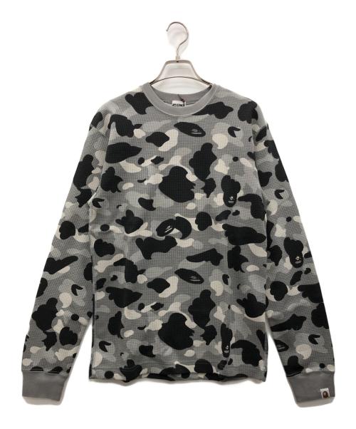 A BATHING APE（ア ベイシング エイプ）A BATHING APE (ア ベイシング エイプ) 長袖サーマルカットソー グレー サイズ:M 未使用品の古着・服飾アイテム