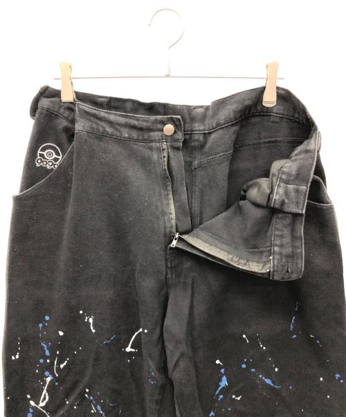 9090（9090）9090 (9090) POCHAMA (ポッチャマ) ペインターパンツ ブラック サイズ:XLの古着・服飾アイテム