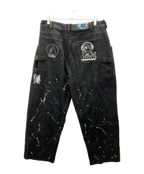 9090（9090）9090 (9090) POCHAMA (ポッチャマ) ペインターパンツ ブラック サイズ:XLの古着・服飾アイテム
