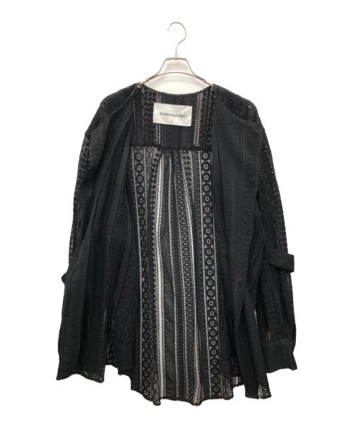 ANDERSSON BELL（アンダーソンベル）ANDERSSON BELL (アンダーソンベル) Lunar Sheer Collarless Shirt ブラック サイズ:XXLの古着・服飾アイテム