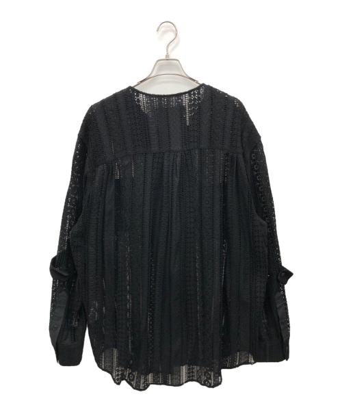 ANDERSSON BELL（アンダーソンベル）ANDERSSON BELL (アンダーソンベル) Lunar Sheer Collarless Shirt ブラック サイズ:XXLの古着・服飾アイテム