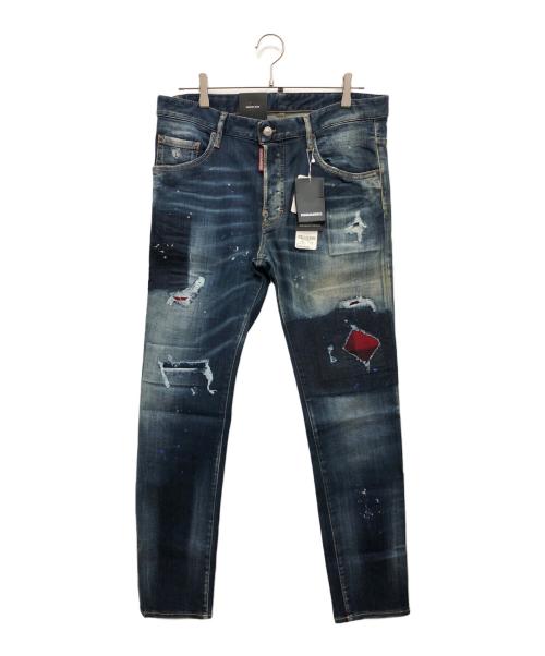 DSQUARED2（ディースクエアード）DSQUARED2 (ディースクエアード) ダメージ加工デニムパンツ インディゴ サイズ:50 未使用品の古着・服飾アイテム