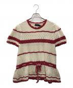 POLO RALPH LAURENポロ・ラルフローレン）の古着「半袖ニット」｜アイボリー×ピンク