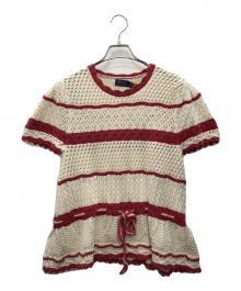 POLO RALPH LAUREN（ポロ・ラルフローレン）の古着「半袖ニット」｜アイボリー×ピンク