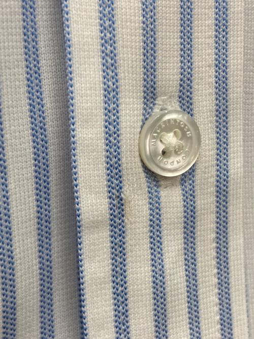 MACKINTOSH LONDON（マッキントッシュ ロンドン）MACKINTOSH LONDON (マッキントッシュ ロンドン) ボタンダウンシャツ ブルー×アイボリー サイズ:Lの古着・服飾アイテム