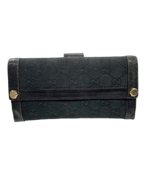 GUCCI（グッチ）GUCCI (グッチ) 長財布 GGキャンバス ブラック サイズ:実寸サイズにてご確認ください。の古着・服飾アイテム