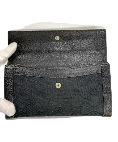 GUCCI（グッチ）GUCCI (グッチ) 長財布 GGキャンバス ブラック サイズ:実寸サイズにてご確認ください。の古着・服飾アイテム