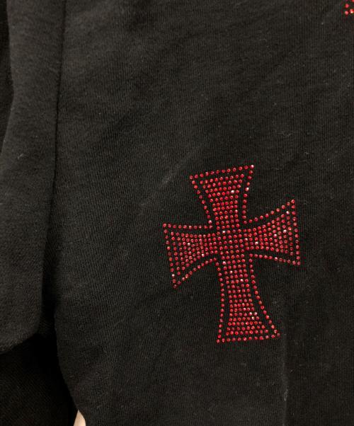 unknown（アンノウン）Unknown (アンノウン) ラインストーンクロススウェットパンツ ブラック サイズ:Mの古着・服飾アイテム