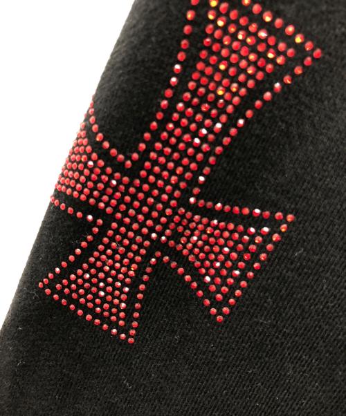 unknown（アンノウン）Unknown (アンノウン) ラインストーンクロススウェットパンツ ブラック サイズ:Mの古着・服飾アイテム