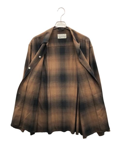 WACKO MARIA（ワコマリア）WACKO MARIA (ワコマリア) オープンカラーシャツ ブラウン×ブラック サイズ:XLの古着・服飾アイテム