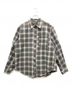 TATTOO STUDIO YAMADAタトゥースタジオヤマダ）の古着「オンブレチェックシャツ」｜グレー