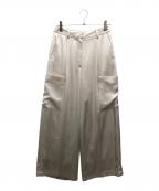 BABYLONEバビロン）の古着「サテンカーゴパンツ」｜アイボリー