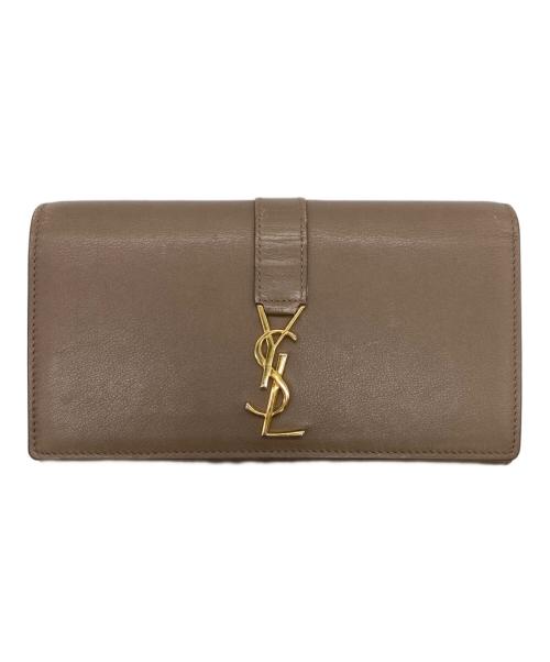 Saint Laurent Paris（サンローランパリ）Saint Laurent Paris (サンローランパリ) 長財布 ベージュの古着・服飾アイテム